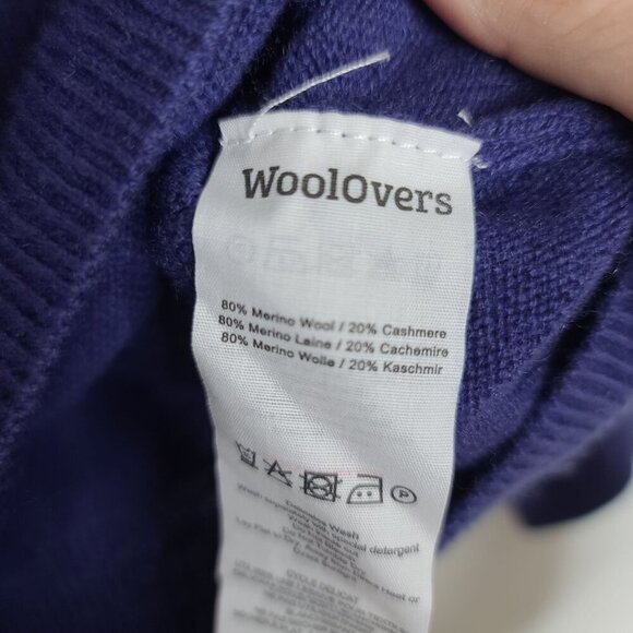 Woolovers Merino Wool‎ Cashmere Blend V-Neck Long Sleeve Sweater Purple Small - Picture 5 of 7